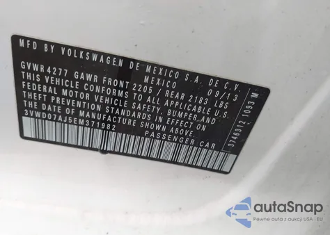 2014 Volkswagen Jetta 1.8T Se from USA, damaged, VIN 3VWD07AJ5EM371982